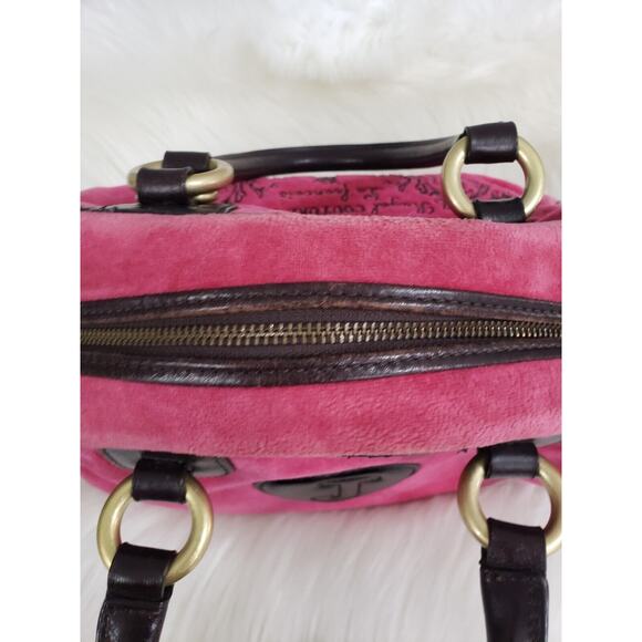 Vintage Juicy Couture Bowler Bag‎ Y2K Pink Velvet - Picture 5 of 11